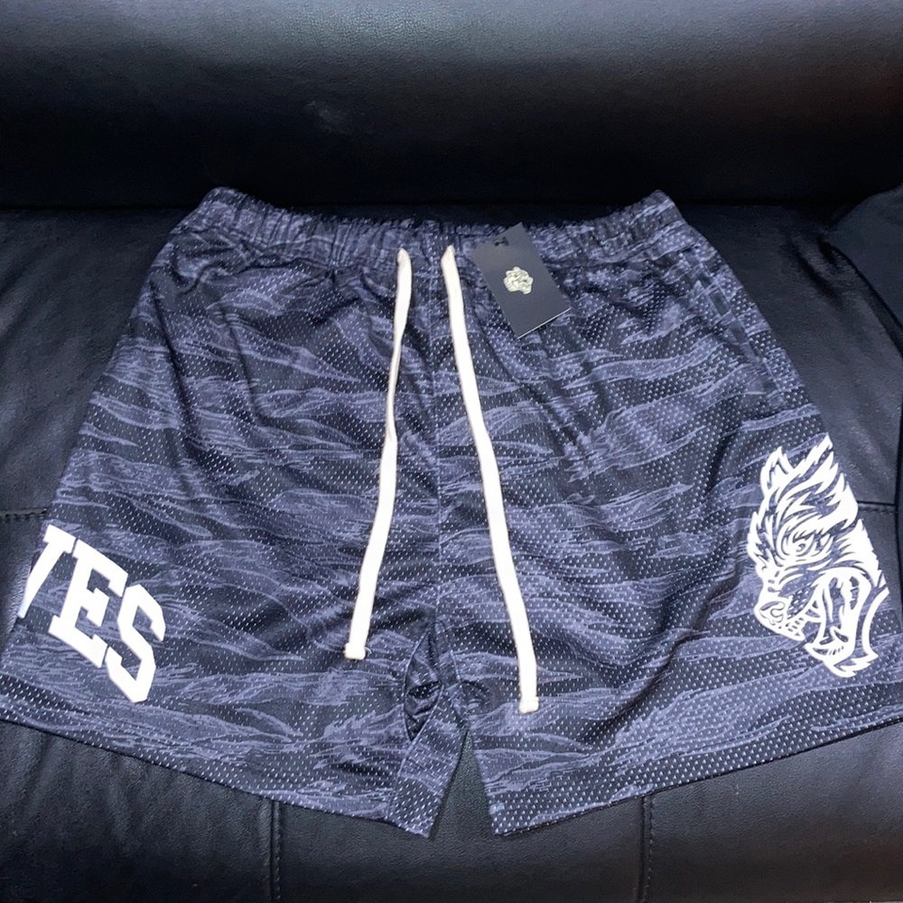 DARC SPORT WOLVES ARCH V2 MESH EVERYDAY SHORTS - BLACK/DESERT CAMO - SIZE MEDIUM